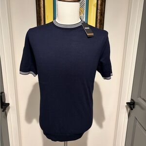 Hugo Boss Dark Blue Short Sleeve Sweater Tee